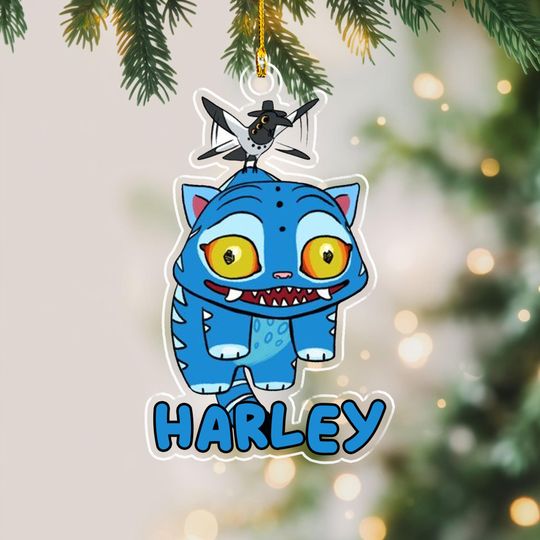 Derpy Tiger Christmas Ornament Flat 2D Acrylic Tree Hanging Decor, Custom Gift for Anime and Kpop Fans