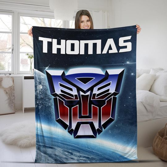 Custom Transformer Blanket Personalized Robot Blankets Boy Bed Room Blanket