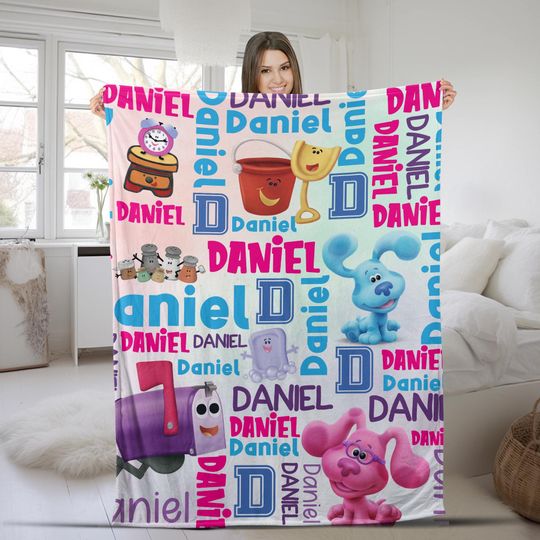 Discover Personalized Blue Clues Blanket, Blue Clues Birthday, Blue Clues Dog, Dog Lover Blanket, Birthday Blanket, Birthday Gift UM5Y12