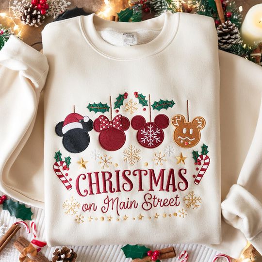 Discover EMBROIDERED Disney Friends Christmas Shirt, Disney Ornament Christmas Shirt, Magic Kingdom Shirt, Disneyland Trip Tee, Disneyland Shirt