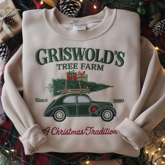 Embroidered Griswold Christmas Tree Farm Sweatshirt, Christmas Movie Sweatshirt, Family Christmas Sweatshirt, Christmas Vacation Shirt