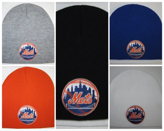 Discover New York Mets Beanie ⚾️Knit Cap ⚾️Hat ⚾️Classic MLB Patch/Logo ⚾️5 Colors ⚾️NEW