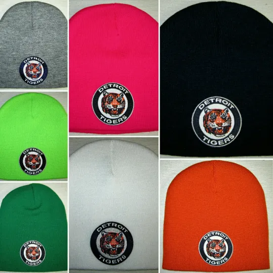 Discover Detroit Tigers Beanie ~Knit Cap ~Hat ~CLASSIC MLB PATCH/LOGO ~7 Colors ~NEW