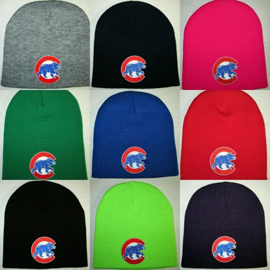 Discover Chicago Cubs Beanie ~Knit Hat ~VINTAGE MLB PATCH/LOGO ~11 Cool Colors ~NEW ~COOL