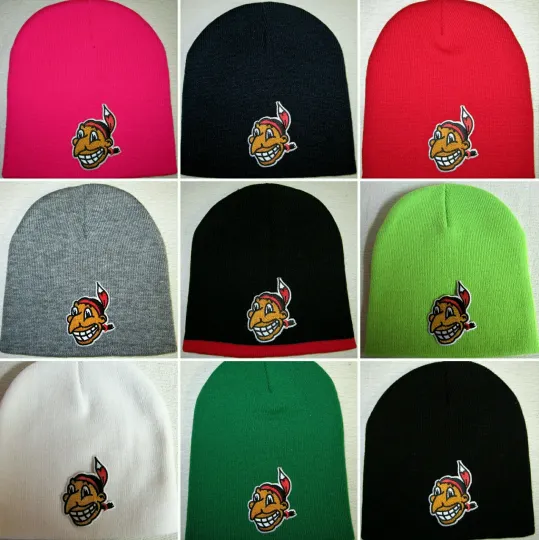 Discover Cleveland Indians Beanie ~Knit Cap ~Hat ~VINTAGE MLB PATCH/LOGO ~11 Colors ~NEW