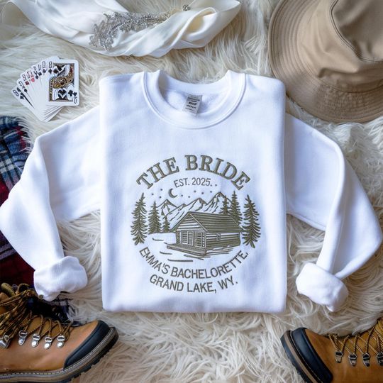Discover Custom Embroidered Bachelorette Sweatshirt, Bachelorette Party Shirt, Camp Crew Shirts, Camp Bride Tee, Camp Bachelorette,Location Camp Bach