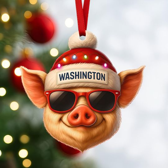 Discover Washington Football Mascot Ornament  Cute Sports Team X-Mas Tree Decoration, Personalized Gift for Football Fans, Kids, and Sports Lovers