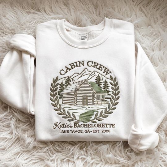Custom Embroidered Mountain Bride Tee Camp Shirt, Camp Bachelorette Sweatshirt, Hiking Bridal Party Shirt, Lake Themed Bach Party Tee