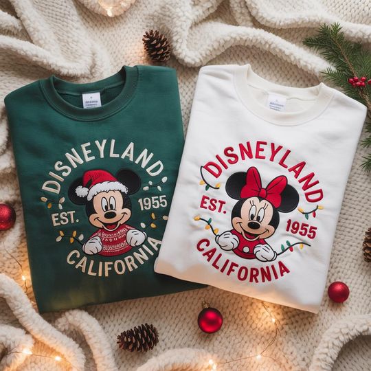 Discover Disneyland California Christmas Matching Shirt, Mickey Minnie Christmas, Disneyland Christmas Party 2025 Sweatshirt, Disneyland 1955 Shirt