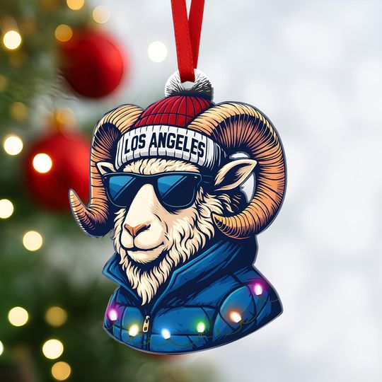 Discover Los Angeles Football Mascot Ornament  Cute Sports Team X-Mas Tree Decoration, Personalized Gift for Football Fans, Kids, and Sports Lovers