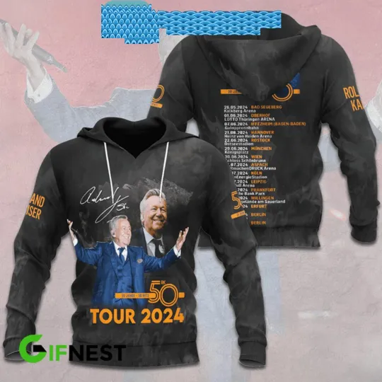 Discover Roland Kaiser 50 Jubilaum 1974-2024 The Schedule Of Tour Fan Hoodie T-Shirt