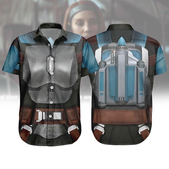 Discover Bo-Katan Cosplay Button Shirt, Star Wars Hawaiian Shirt Men, Warrior Fans Costume, Mandalorian Vacation Shirt Men, Halloween Gifts