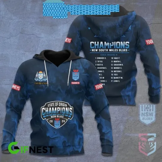Discover New South Wales State Of Origin 2024 Champions Hoodie T-Shirt