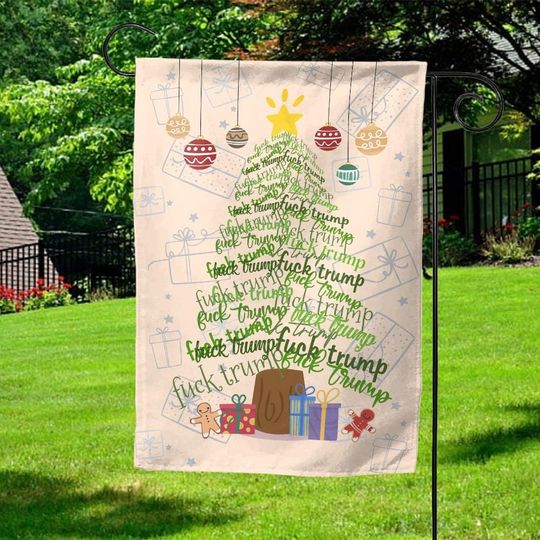 Discover Subtle Anti Trump Christmas Tree Garden Flag, All I Want for Christmas is Flag, Merry Christmas Flag, Liberal Xmas Outdoor Decoration NGUI15
