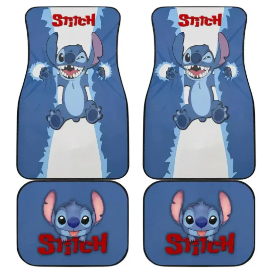 Discover Stitch Car Floor Mats Cartoon Car Accessories Custom For Fans