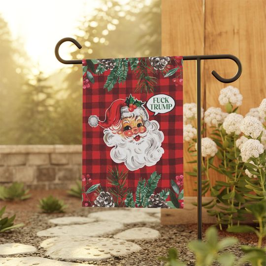 Discover F*ck Trump Santa Christmas Garden Flag, Outside Winter Decor, Holiday Outdoor Banner, Festive Home Decoration, Liberal Yard Sign, Anti Trump