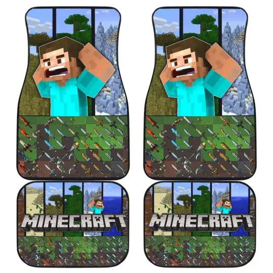 Discover Mine Craft Car Floor Mats Game Car Accessories Custom For Fans