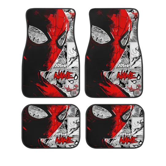 Spider Man Car Floor Mats, Marvel Comic Auto Accessories, Superhero Gift