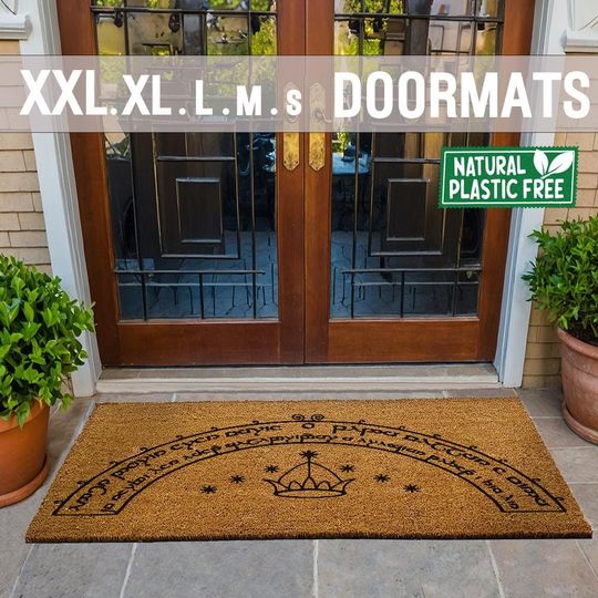 Discover Speak Friend and Enter Extra Large Doormat, Natural Eco Friendly Coir Rubber Double Door Mat PLASTIC FREE Funny Welcome Geek Nerd Gift 89