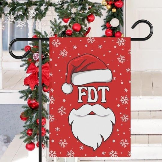 Discover Funny FDT Christmas Tree Garden Flag, Anti 47 Political Yard Banner, Resist Holiday Outdoor House Decor, Double Sided Flag