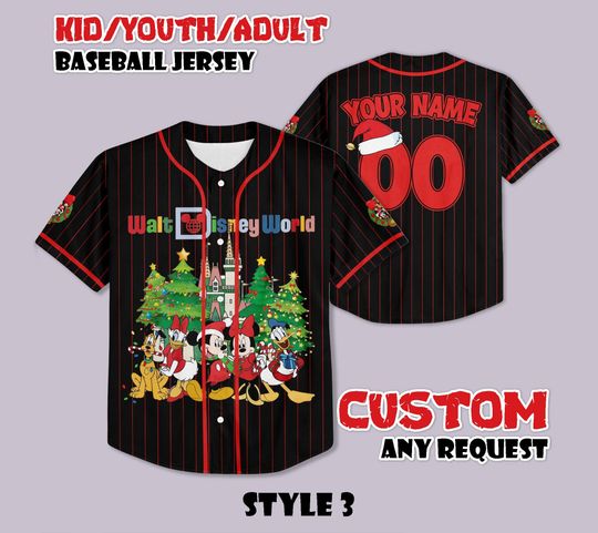 Discover Personalized Walt Disney World Xmas Jersey, Disney Xmas Baseball Jersey, Disney Xmas Kids Youth Adult Outfit, Disney Xmas Trip Jersey