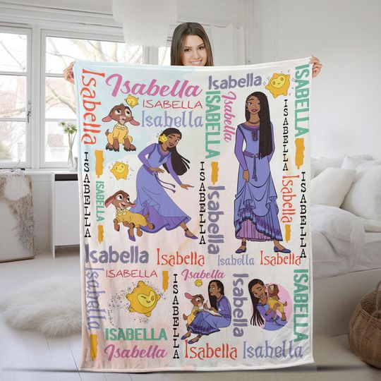 Discover Disney Wish Movie Birthday Blanket/Wish Movie Birthday Blanket/Wish Movie Asha Blanket/Wish Movie 2023 Family Birthday Blanket OGXF30