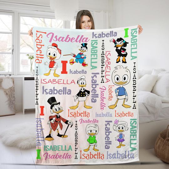 Duck Tales Blanket, Huey Louie Dewey Blanket, Ducktales Fleece Blanket