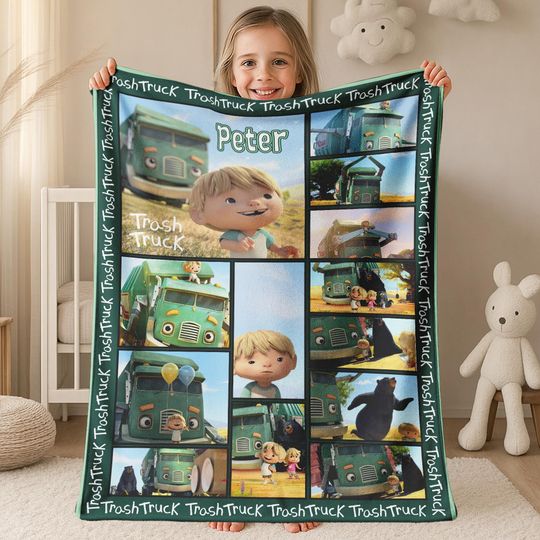 Discover Personalized Trash Truck Fleece Blanket, Disneyland Trash Truck Blanket, Gift For Kids, Pixar Cars Throw Blanket Couch AXIC25