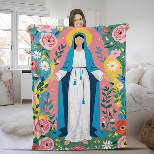 Discover Catholic Blanket, Blessed Mother Blanket, Catholic Gift, Catholic Home Gift, Mary Blanket, Mary Gift, Catholic Gift  AXIC17