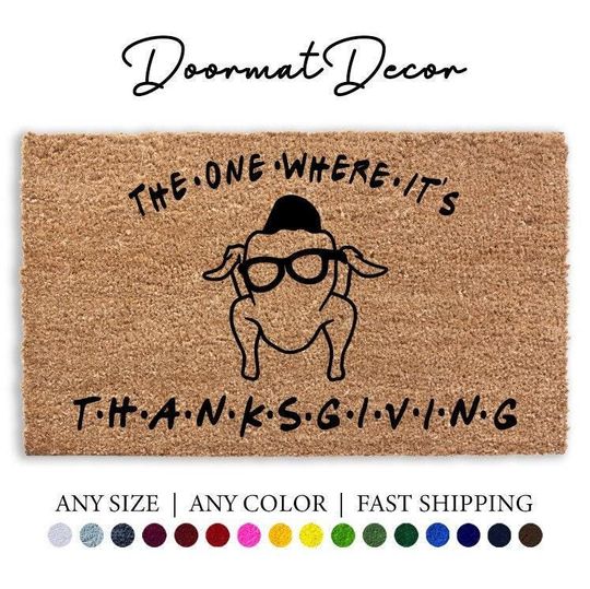 Discover Thanksgiving Door Mat Autumn Flocked Coir Welcome Mat Friendsgiving Entryway Rug