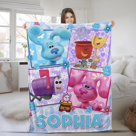Discover Personalized Blue Clues Blanket, Blue Clues Birthday, Blue Clues Dog, Dog Lover Blanket, Birthday Blanket, Birthday Gift UM5Y11