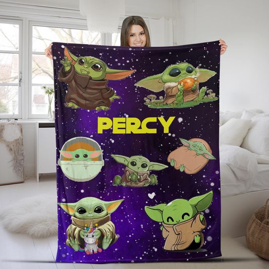 Discover Personalized Baby Yoda Grogu Blanket/Baby Yoda Starwars Fleece Blanket/The Mandalorian Baby Yoda Birthday Gifts Baby Yoda Christmas KCUU29