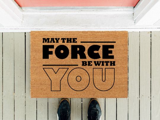 Discover May The Force Be With You Doormat: Funny Movie Rug, New Home Gift