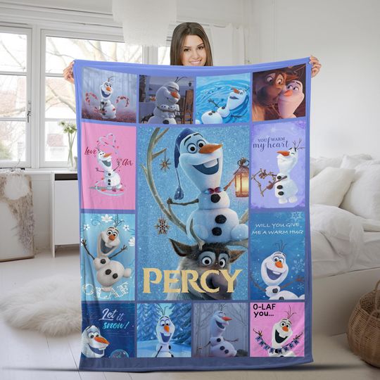 Discover Personalized Disney Olaf Frozen Blanket/Custom Name Frozen Olaf Blanket/Olaf Blanket/Disney Birthday Olaf Gift/Disney Frozen Blanket OGYU32