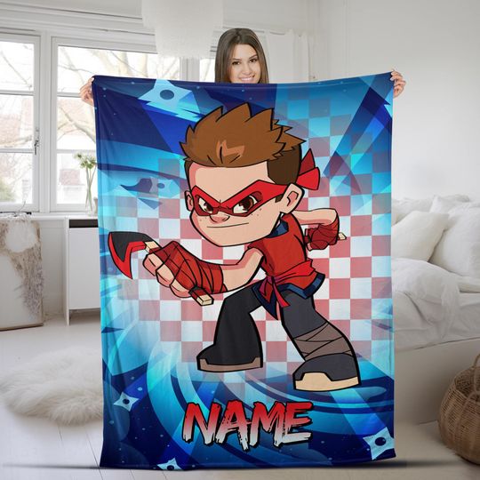 Discover Ninja Kidz Tc Family Birthday Blanket/Ninja Kidz Ashton Blanket/Ninja Kidz TV Blanket/Custom Ninja Kidz TV Birthday Blanket OHRV13-04