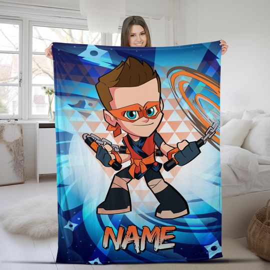 Discover Ninja Kidz Tc Family Birthday Blanket/Ninja Kidz Paxton Blanket/Ninja Kidz TV Blanket/Custom Ninja Kidz TV Birthday Blanket OHRV13-02