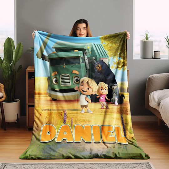 Discover Trash Truck Blanket/Trash Truck Blanket/Trash Truck Birthday Gifts/Truck Lover Gift Blanket/Birthday Gifts/Trash Truck Theme Party OGTT62