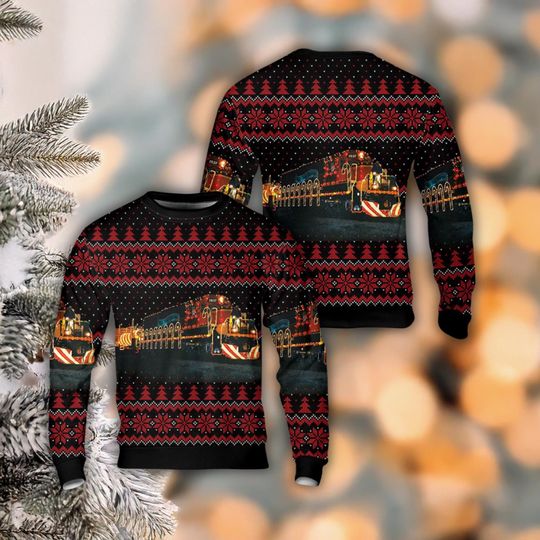 Christmas Light Truck Ugly Christmas Sweater, Festive Semi Truck Holiday Knit Jumper, Funny Winter Party Pullover Gift for Men Women