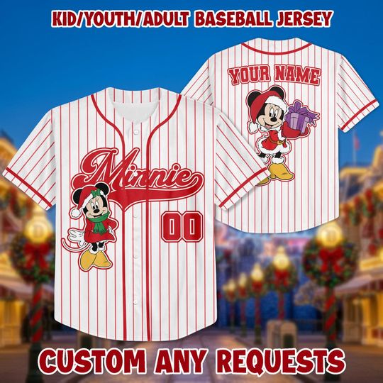 Discover Personalized Minnie Mouse Christmas Jersey: Custom Birthday Gift