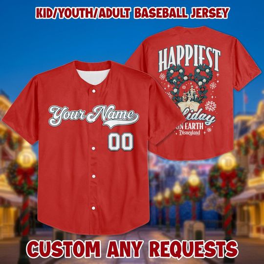 Discover Personalized Christmas Disney Baseball Jersey, Disney Kid Youth Adult Jersey, Baseball Jersey, Disney Gifts for Baseball Fan