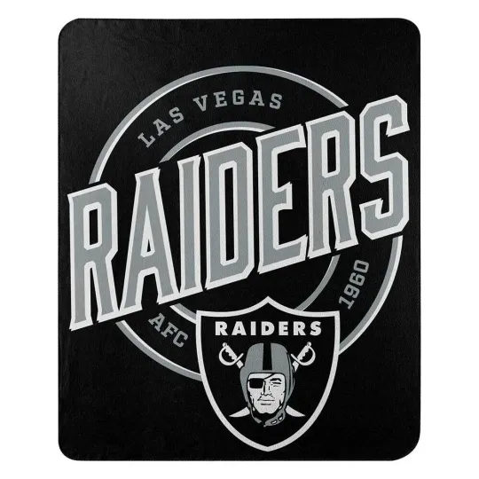 Discover Design Football Team Raiders Logo Soft Fleece Throw Blanket