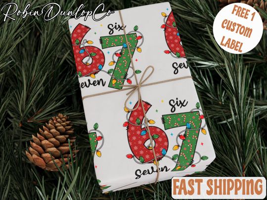 Discover 67 Christmas Wrapping Paper, 6 7 Wrapping Paper, Six Seven Christmas, 67 Gen Alpha Christmas Wrapping Paper,67 Meme Christmas Wrapping Paper