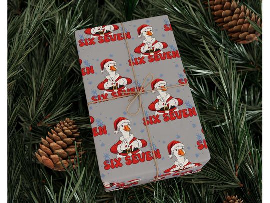 Discover 67 Christmas Wrapping Paper, Silly Goose Six Seven Meme Wrapping Paper