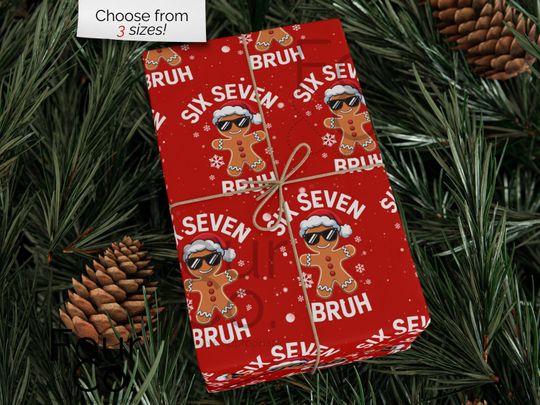 Discover Six Seven Bruh Wrapping Paper, Boy Christmas Wrapping Paper, Brainrot