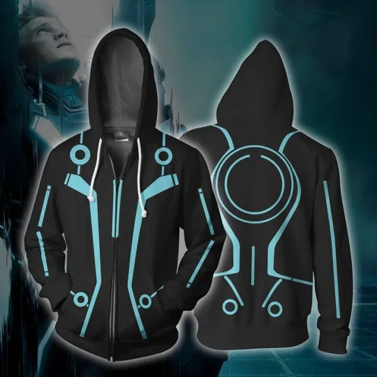 Discover 3D Zip Hoodie Men’s Sweatshirt Costume - Tron Legacy Cosplay Jacket