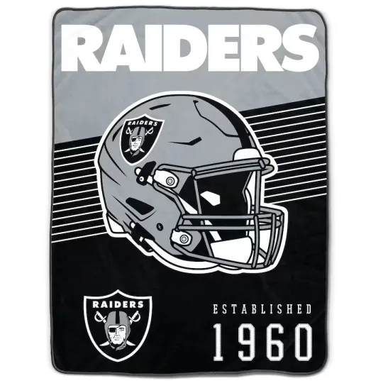 Discover Las Vegas Football Team Raiders Pegasus Helmet Stripes Flannel Fleece Blanket