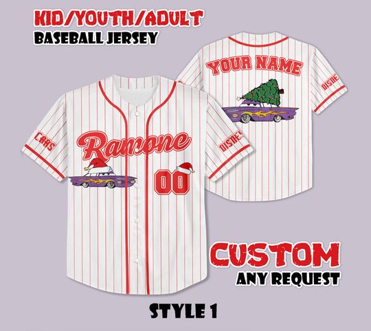 Discover Custom Ramone Cars Christmas Baseball Jersey, Personalized Disney Ramone Jersey Shirt, Pixar Character Tee, Gift for Disney Fans