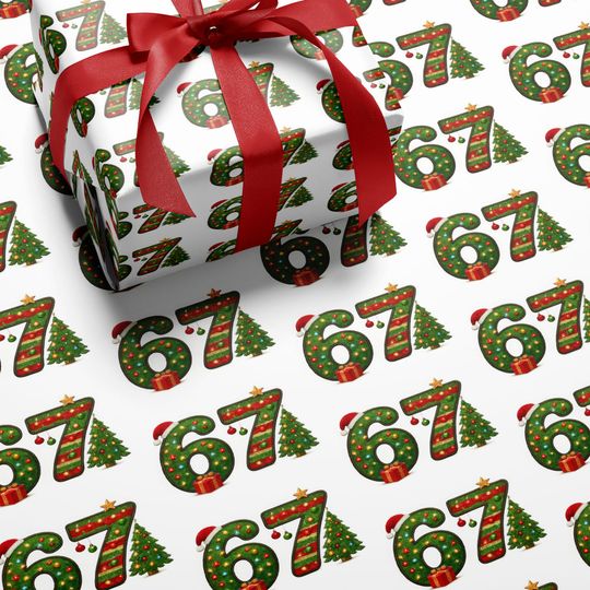 Discover 67 Gen Alpha Christmas Wrapping Paper Teen Wrap Digital Aesthetic Modern Festive Design