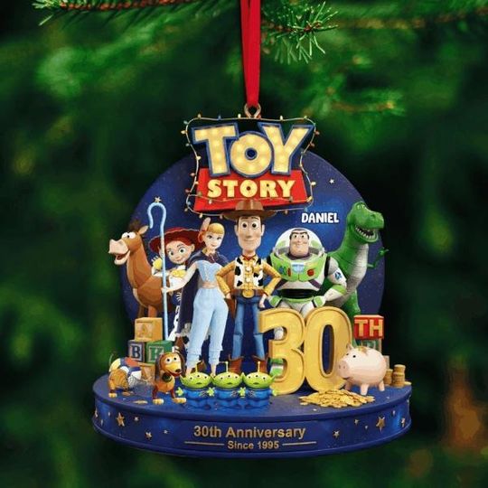 Discover Toy Story 30 Years Anniversary Christmas Acrylic Ornament, Cute Pixar Movie Ornament, Cartoon Holiday Decor, Disney Fan Christmas Gift