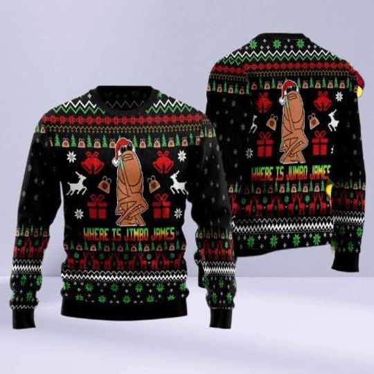 Where Is Jimbo James Ugly Christmas Sweater, Funny Marcus the Worm Meme Jumper, Virtual Holiday Sweater, Hilarious Xmas Party Outfit Gift